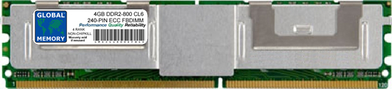 4GB DDR2 800MHz PC2-6400 240-PIN ECC FULLY BUFFERED DIMM (FBDIMM) MEMORY RAM FOR SERVERS/WORKSTATIONS/MOTHERBOARDS (4 RANK NON-CHIPKILL)